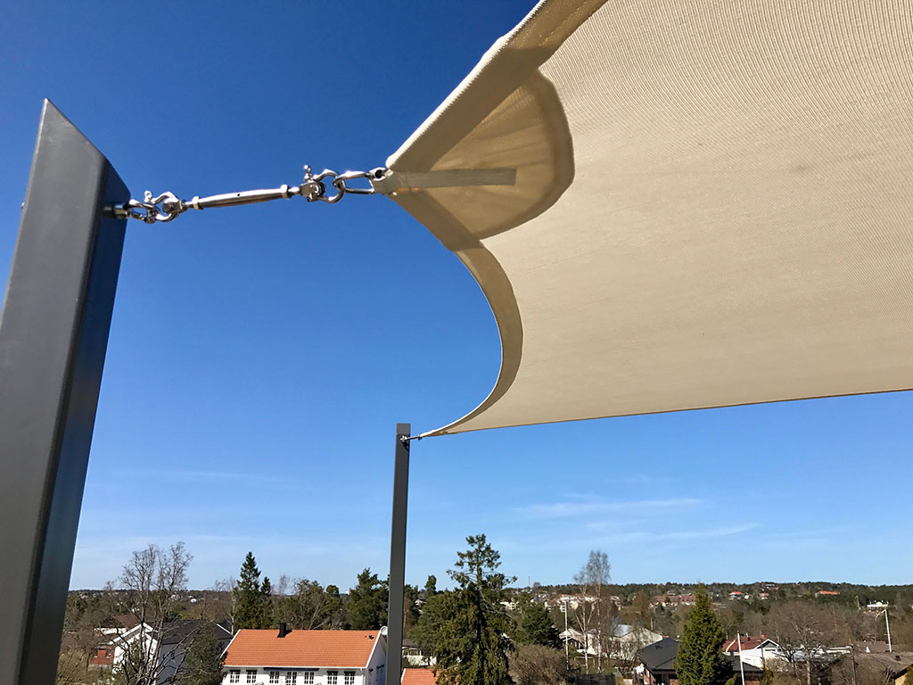 Rejäla fästpunkter på solsegel